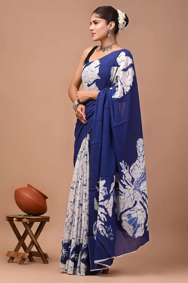 Women_S_Mulmul_Cotton_Printed_Saree_With_Blouse_Piece