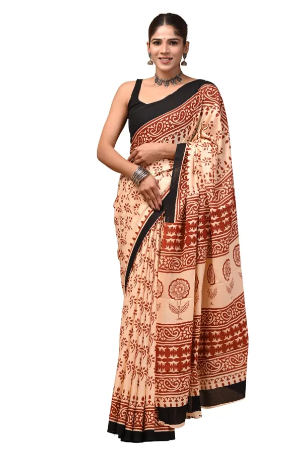 Mulmul_Cotton_Printed_Saree_With_Blouse_Piece