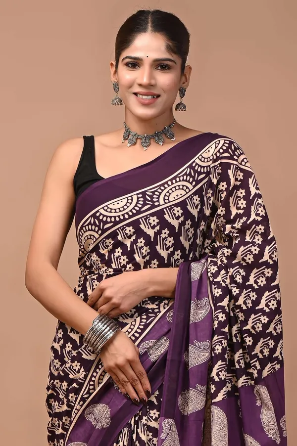 Women_S_Mulmul_Cotton_Printed_Saree_With_Blouse_Piece