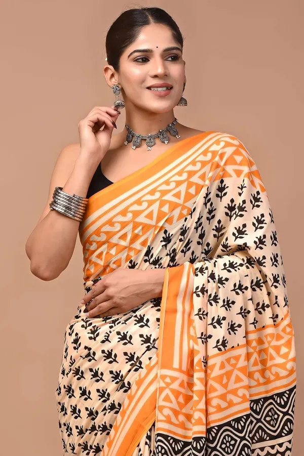 Mulmul_Cotton_Printed_Saree_With_Blouse_Piece