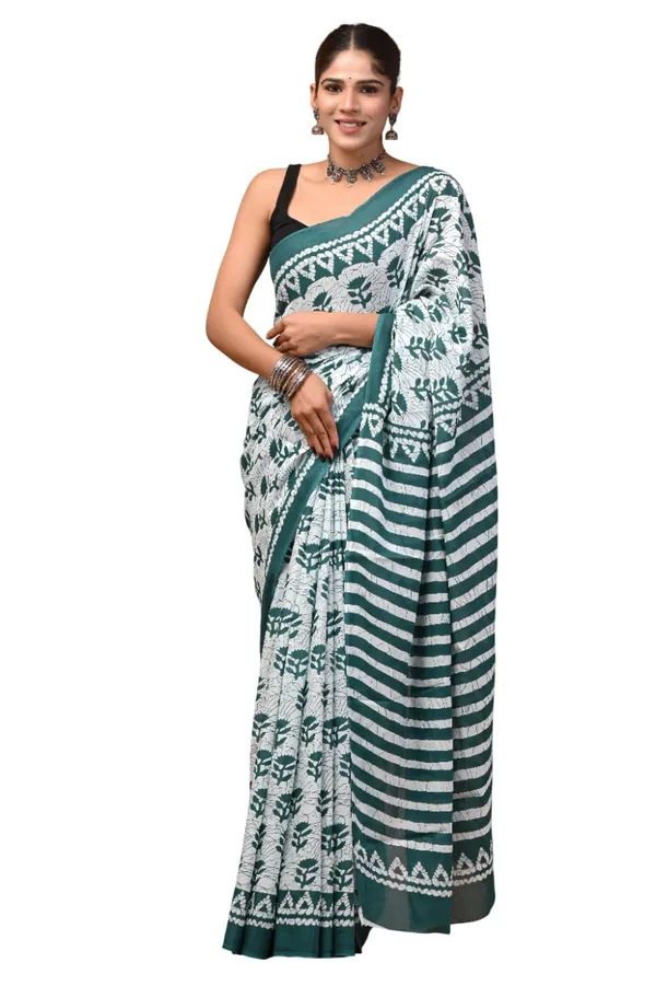 Mulmul_Cotton_Printed_Saree_With_Blouse_Piece