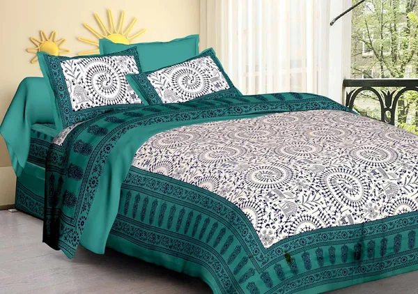 Cotton_Jaipuri_Sanganeri_Print_Bedsheet_Set_With_Pillow_Covers
