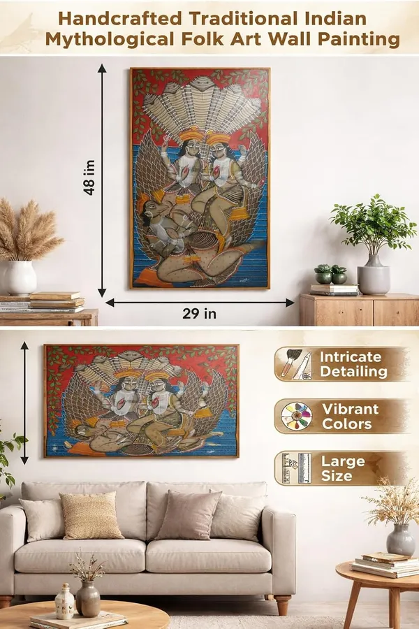 Prithviya_Collective_Handcrafted_Traditional_Indian_Mythological_Folk_Art_Wall_Painting_(48_x_29_Inches)