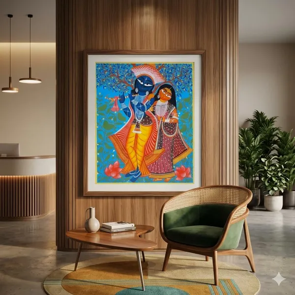 Prithviya_Collective_Radha_Krishna_Madhubani_Painting_�_Handmade_Mithila_Folk_Art_Spiritual_Wall_D�cor