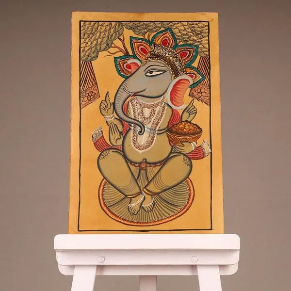 Prithviya_Collective_Handmade_Lord_Ganesha_Madhubani_Painting_�_Traditional_Mithila_Folk_Art_Spiritual_Wall_D�cor