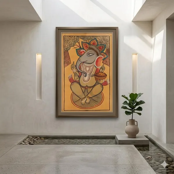 Prithviya_Collective_Handmade_Lord_Ganesha_Madhubani_Painting_�_Traditional_Mithila_Folk_Art_Spiritual_Wall_D�cor
