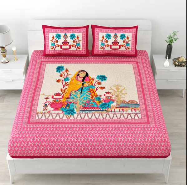 Cotton_Jaipuri_Print_Bedsheet_Set_With_Pillow_Covers