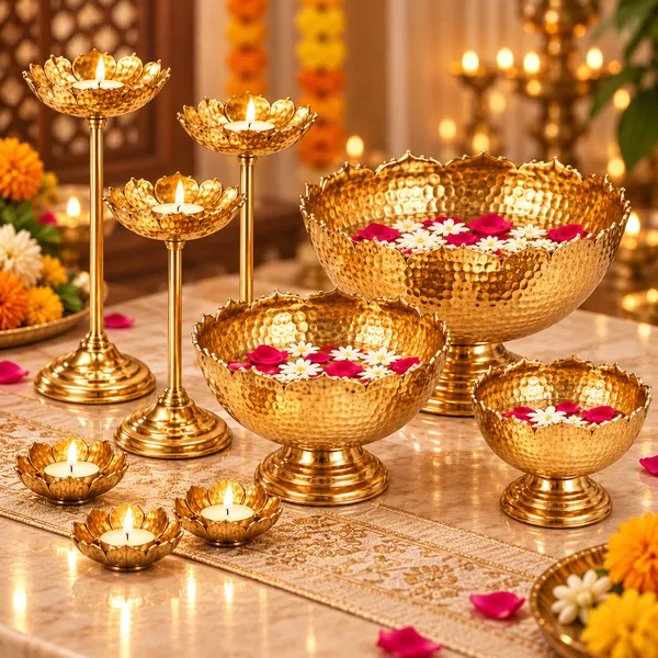 Premium_Golden_Hammered_Metal_Urli_Bowl_Set_of_9_with_Lotus_Tealight_Holders_&_Decorative_Stands_|_Luxury_Floating_Flower_Bowls_for_Diwali,_Pooja,_Wedding_&_Home_Décor