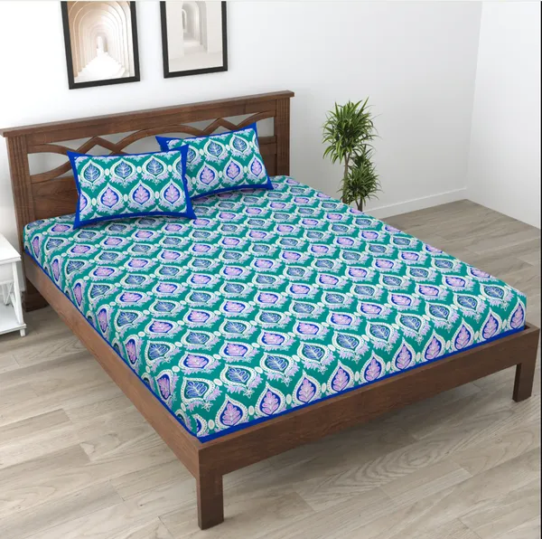 Cotton_Jaipuri_Sanganeri_Print_Bedsheet_Set_With_Pillow_Covers
