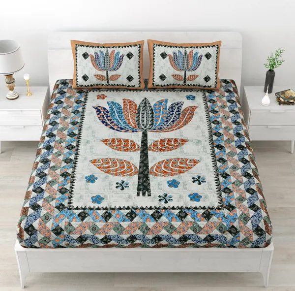 Cotton_Jaipuri_Sanganeri_Print_Bedsheet_Set_With_Pillow_Covers