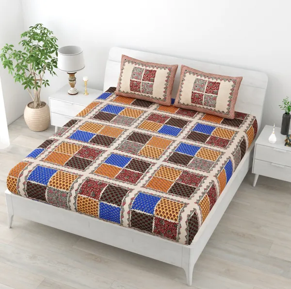 Cotton_Jaipuri_Sanganeri_Print_Bedsheet_Set_With_Pillow_Covers