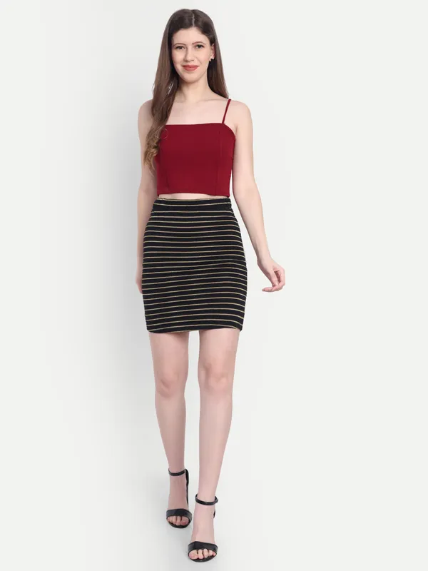 Black_And_Golden_Hosiery_Skirt_For_Women