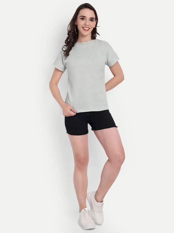 Light_Green_Hosiery_T-Shirt_For_Women