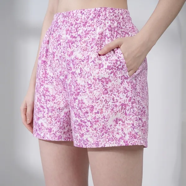 White_And_Pink_Hosiery_Shorts_For_Women