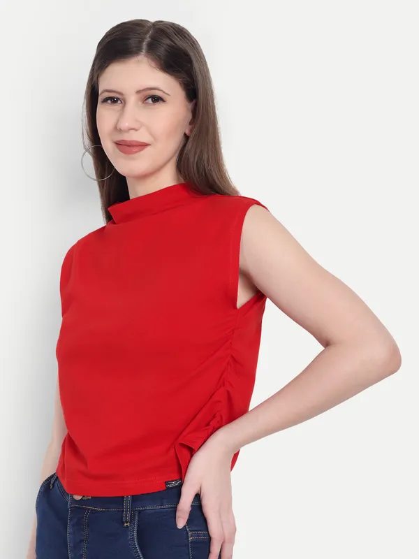 Red_Hosiery_Top_For_Women