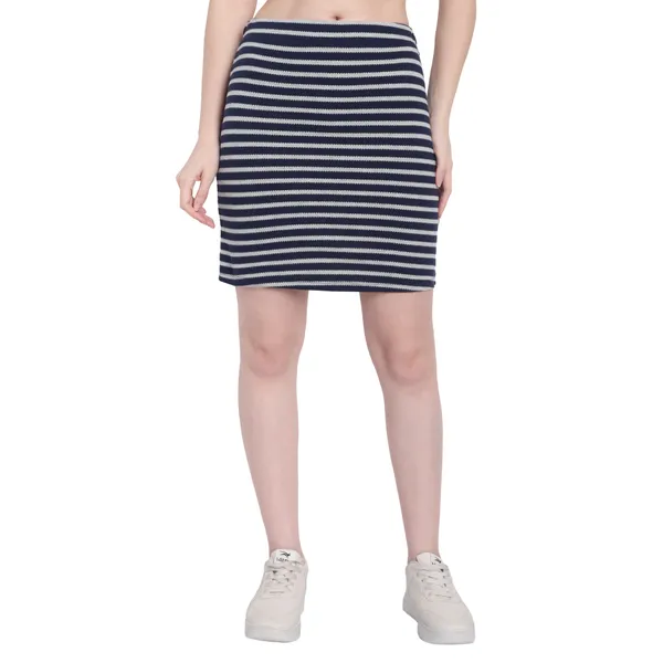 Blue_And_White_Hosiery_Skirt_For_Women