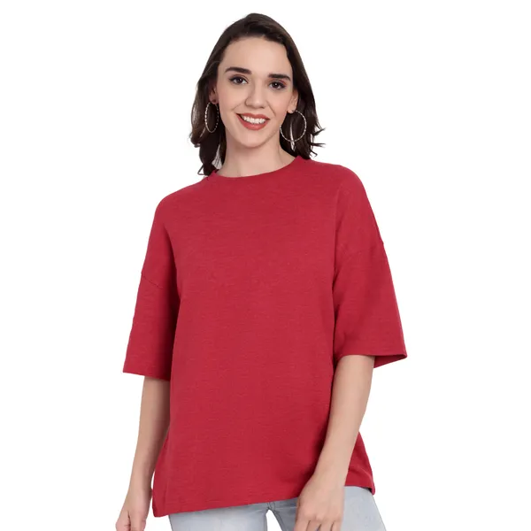Red_Baffle_T-Shirt_For_Women