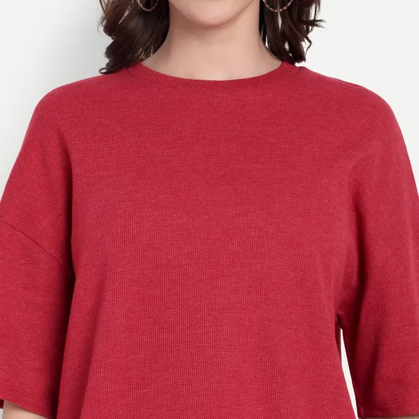 Red_Baffle_T-Shirt_For_Women