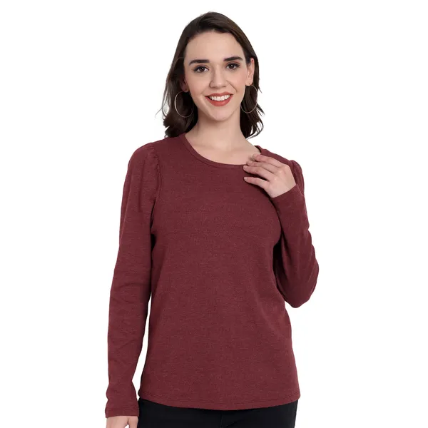 Maroon_Baffle_Top_For_Women