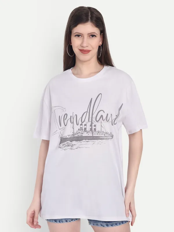 White_Hosiery_T-Shirt_For_Women