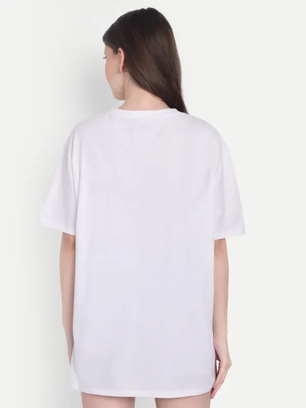 White_Hosiery_T-Shirt_For_Women