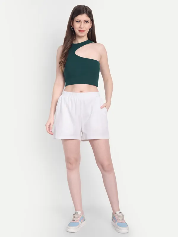 White_Hosiery_Shorts_For_Women