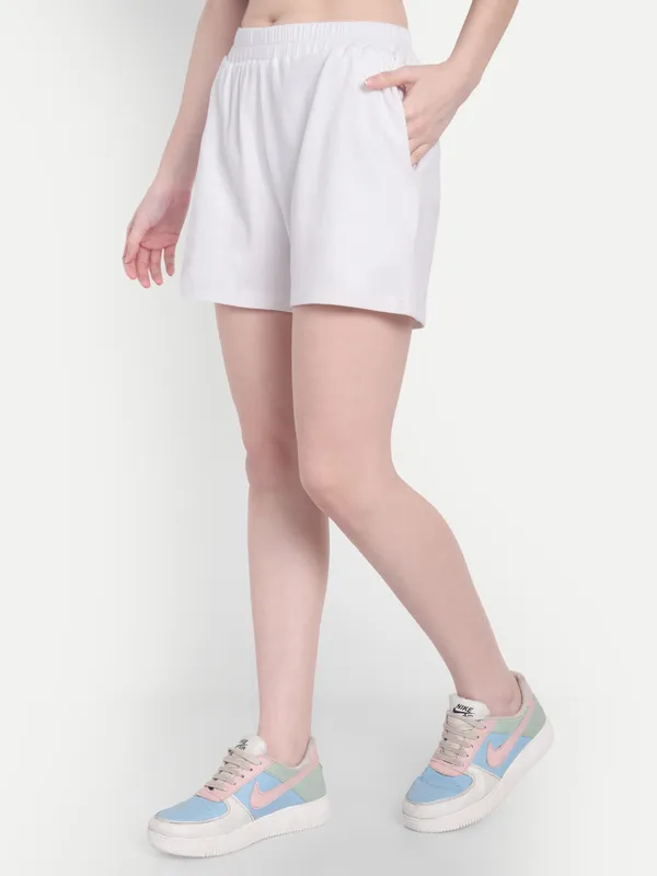 White_Hosiery_Shorts_For_Women