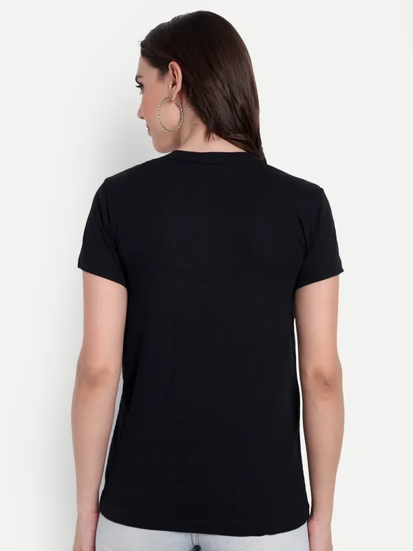 Black_Hosiery_T-Shirt_For_Women