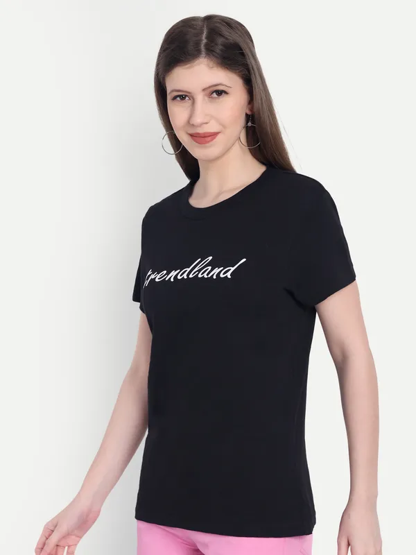 Black_Hosiery_T-Shirt_For_Women