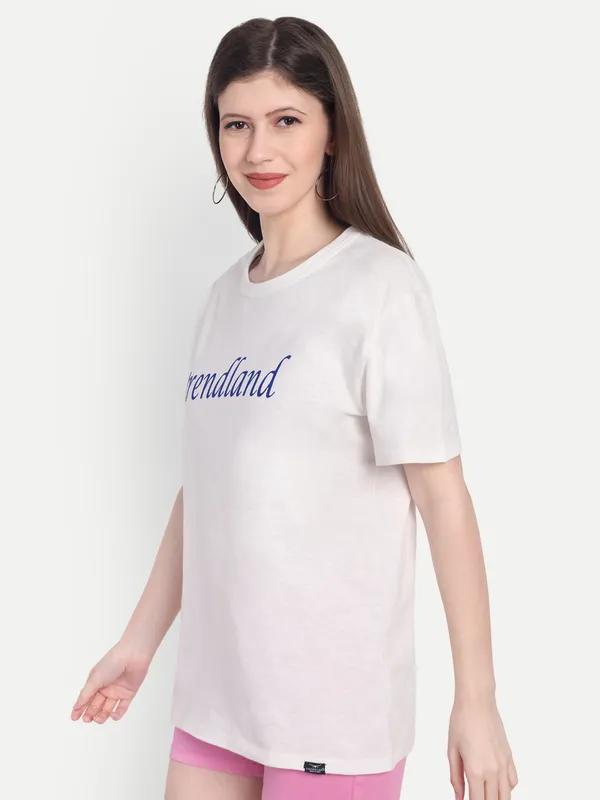 White_Hosiery_T-Shirt_For_Women