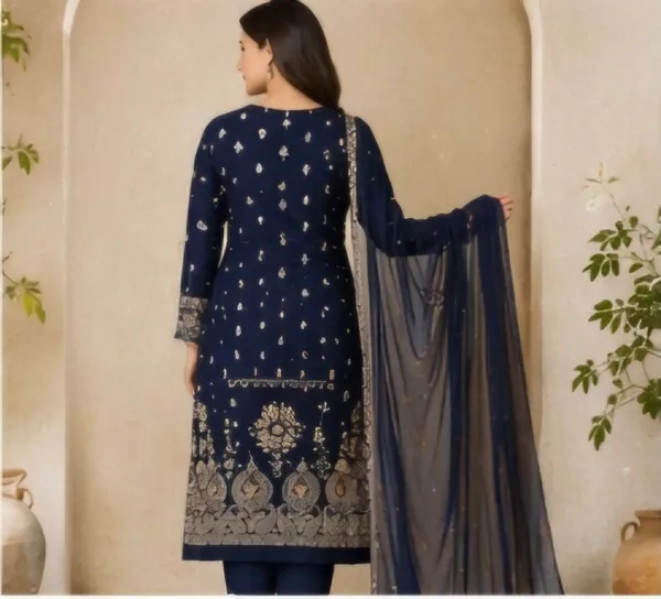 Navy_Blue_Rayon_Unstitched_Suit_Set_For_Women