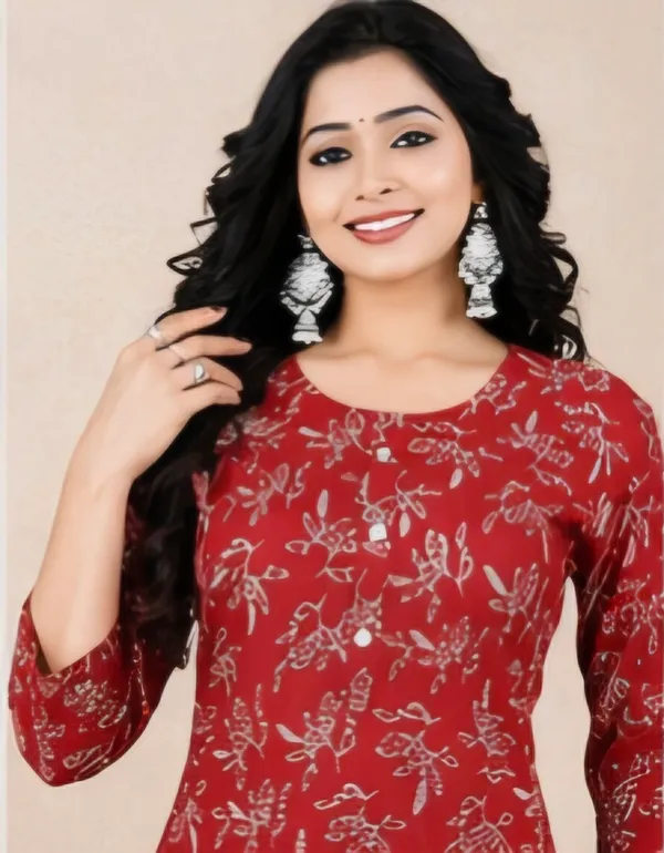 Red_Rayon_Kurti_For_Women