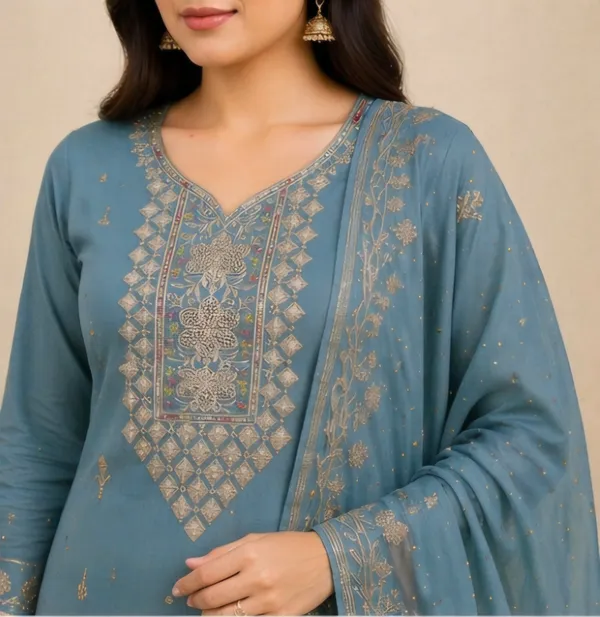 Blue_Cotton_Unstitched_Suit_Set_For_Women