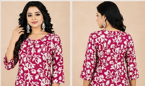 Pink_Rayon_Kurti_For_Women
