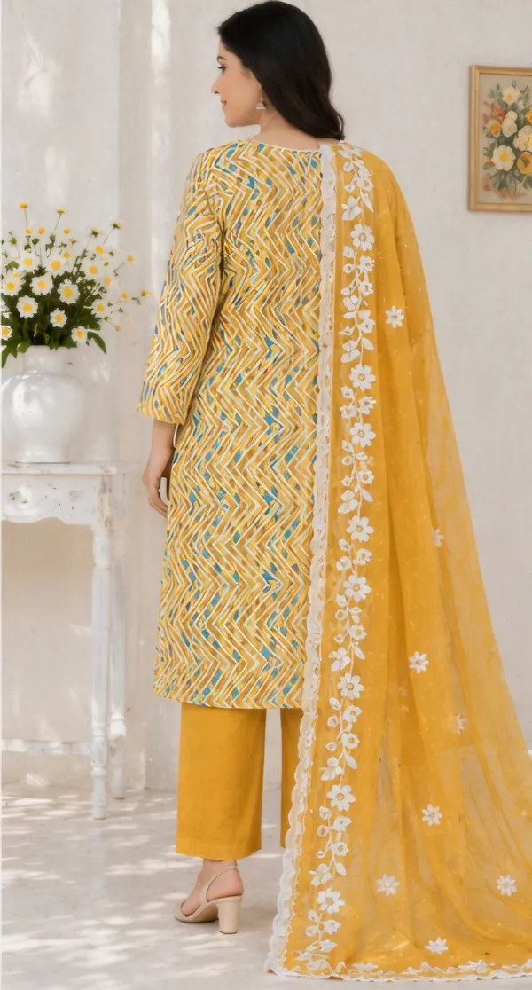 Yellow_Cotton_Unstitched_Suit_Set_For_Women