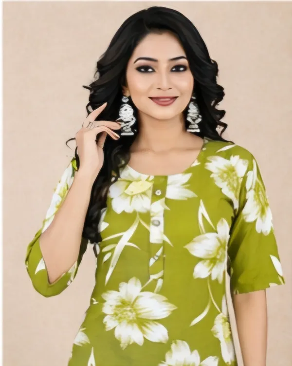 Pista_Green_Rayon_Kurti_For_Women