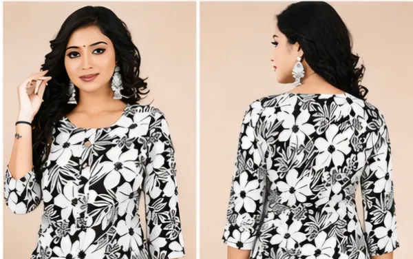 Black_And_White_Rayon_Kurti_For_Women