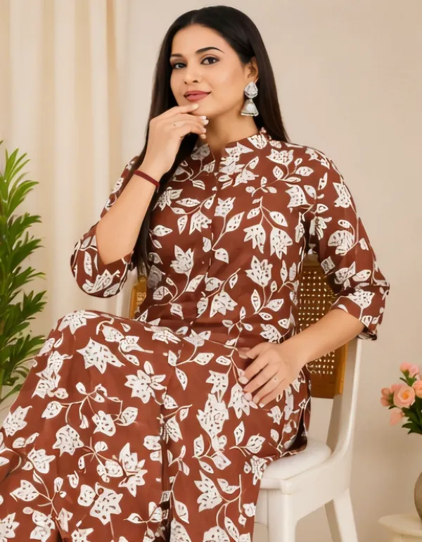 Brown_Cotton_Co_Ord_Set_For_Women