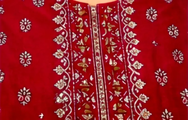 Red_Rayon_Unstitched_Suit_Set_For_Women
