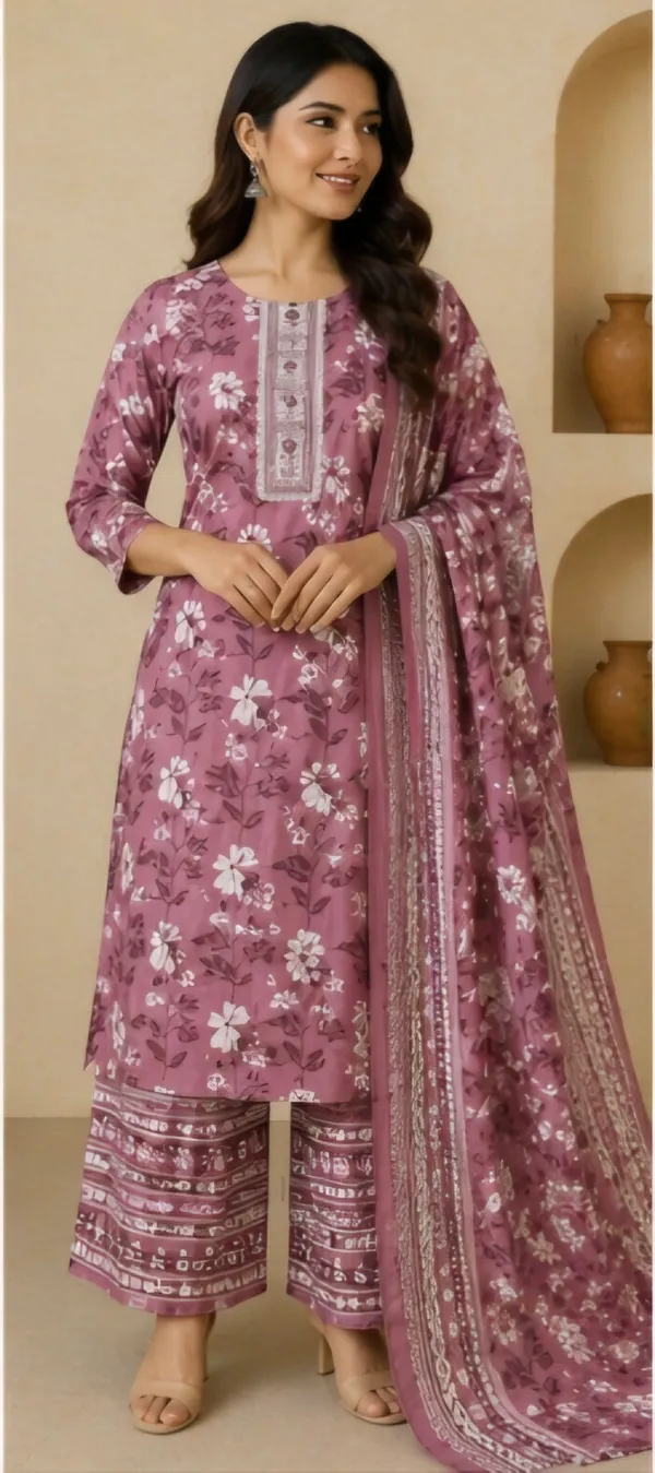 Pink_Cotton_Unstitched_Suit_Set_For_Women