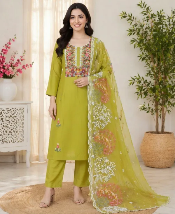 Green_Cotton_Unstitched_Suit_Set_For_Women