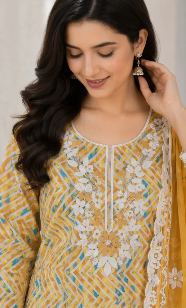Yellow_Cotton_Unstitched_Suit_Set_For_Women