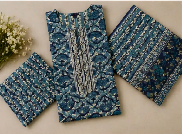 Blue_Cotton_Unstitched_Suit_Set_For_Women