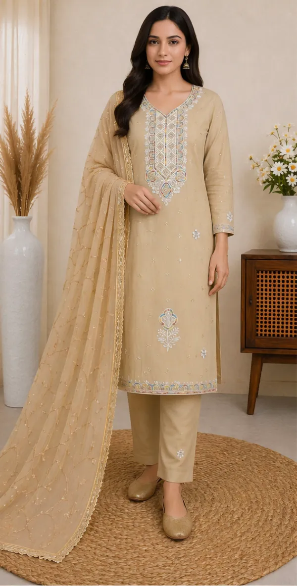 Beige_Cotton_Unstitched_Suit_Set_For_Women