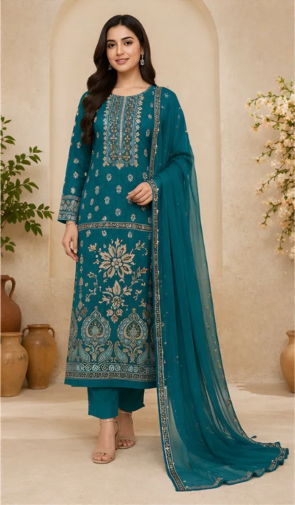 Blue_Rayon_Unstitched_Suit_Set_For_Women