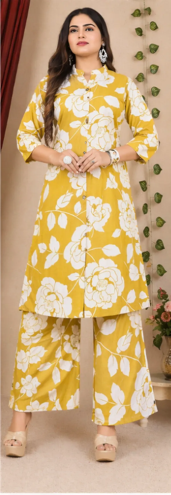 Yellow_Cotton_Co_Ord_Set_For_Women