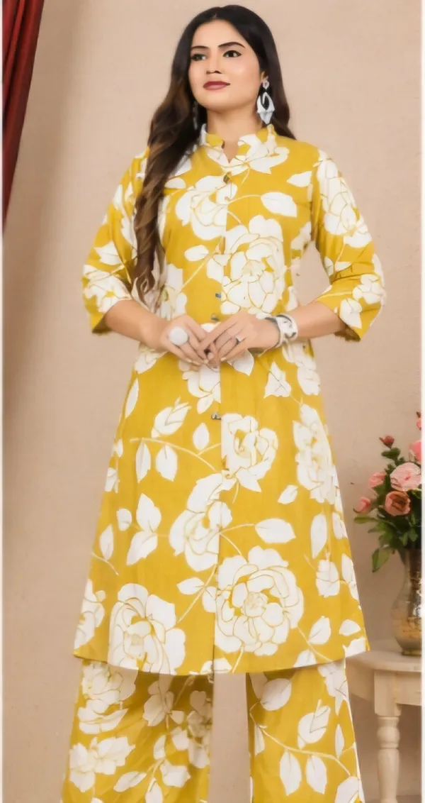 Yellow_Cotton_Co_Ord_Set_For_Women