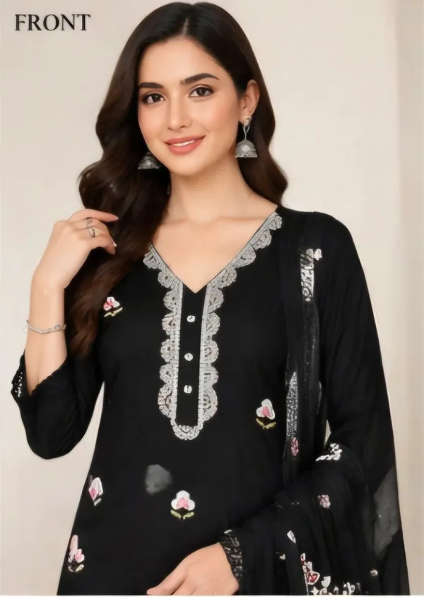 Black_Silk_Unstitched_Suit_Set_For_Women