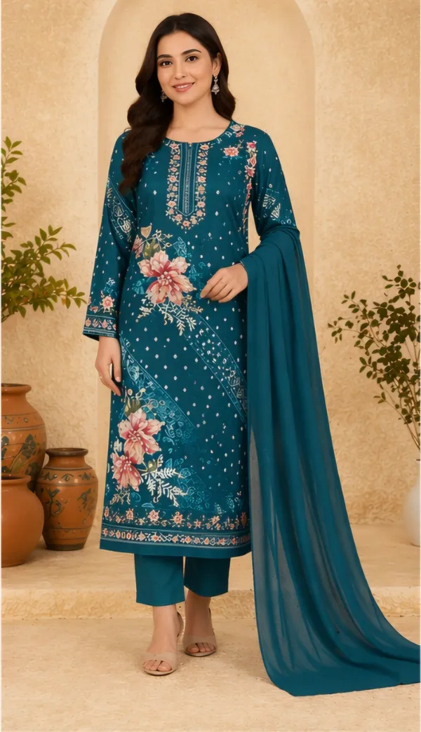 Blue_Rayon_Unstitched_Suit_Set_For_Women