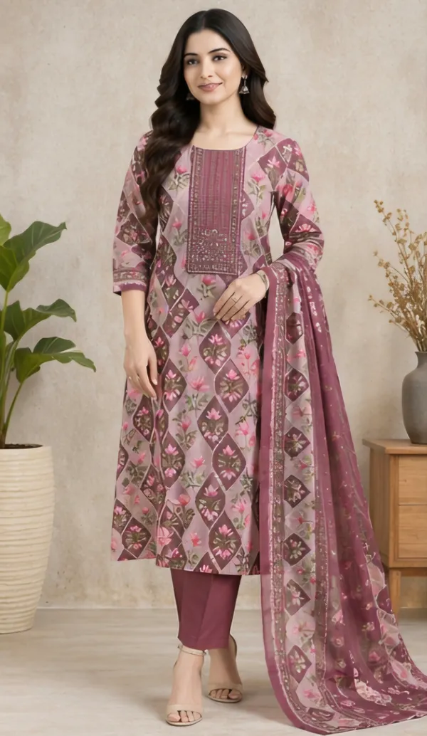 Pink_Cotton_Unstitched_Suit_Set_For_Women